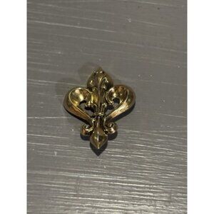 Art deco raw brass gold Tone Brooch Vintage A35